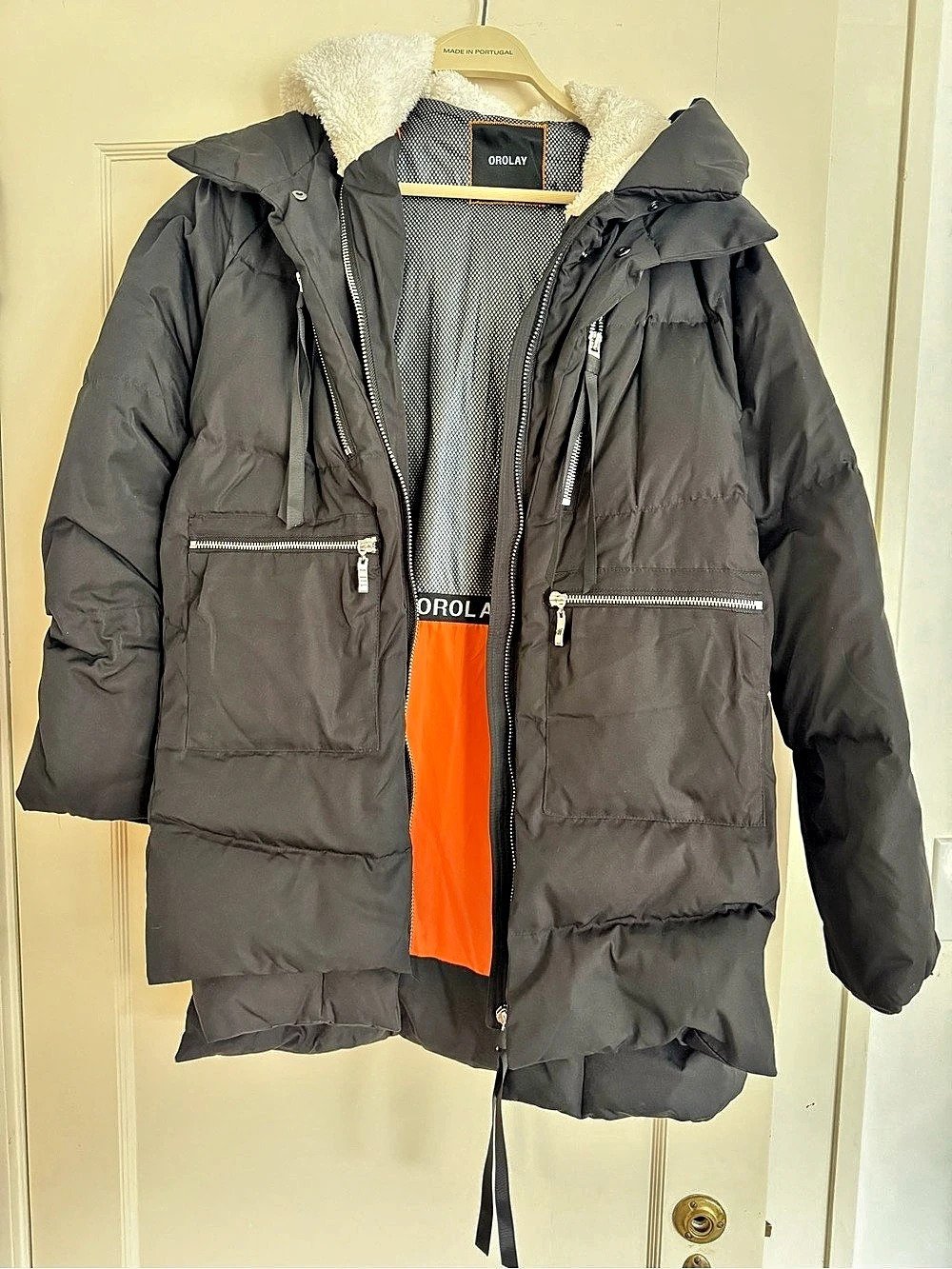 OROLAY Women's Thickened Down Jacket Black Medium